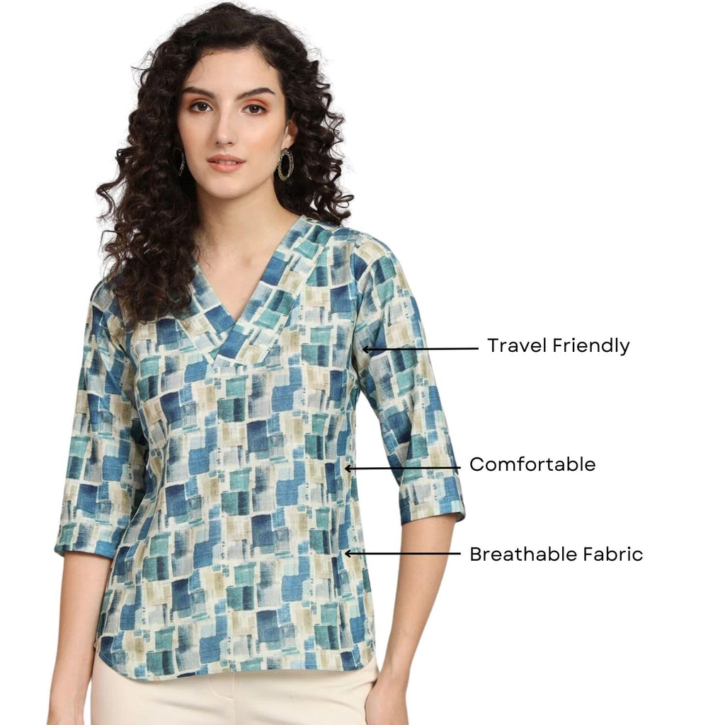 Powersutra Printed Tops for Woman | Work Casual for Women Tops