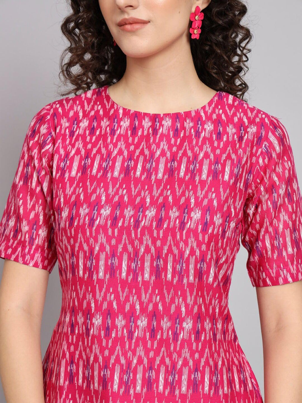 Powersutra Printed Dress for Women | A-line Dress for Women | Office Wear for Women | Dresses with Pockets for Women | Knee Length Dress for Women | Summer Dresses