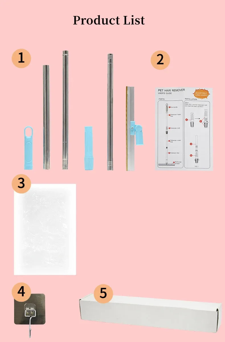 Carpet Rake Pet Dog Cat Hair Remover Set