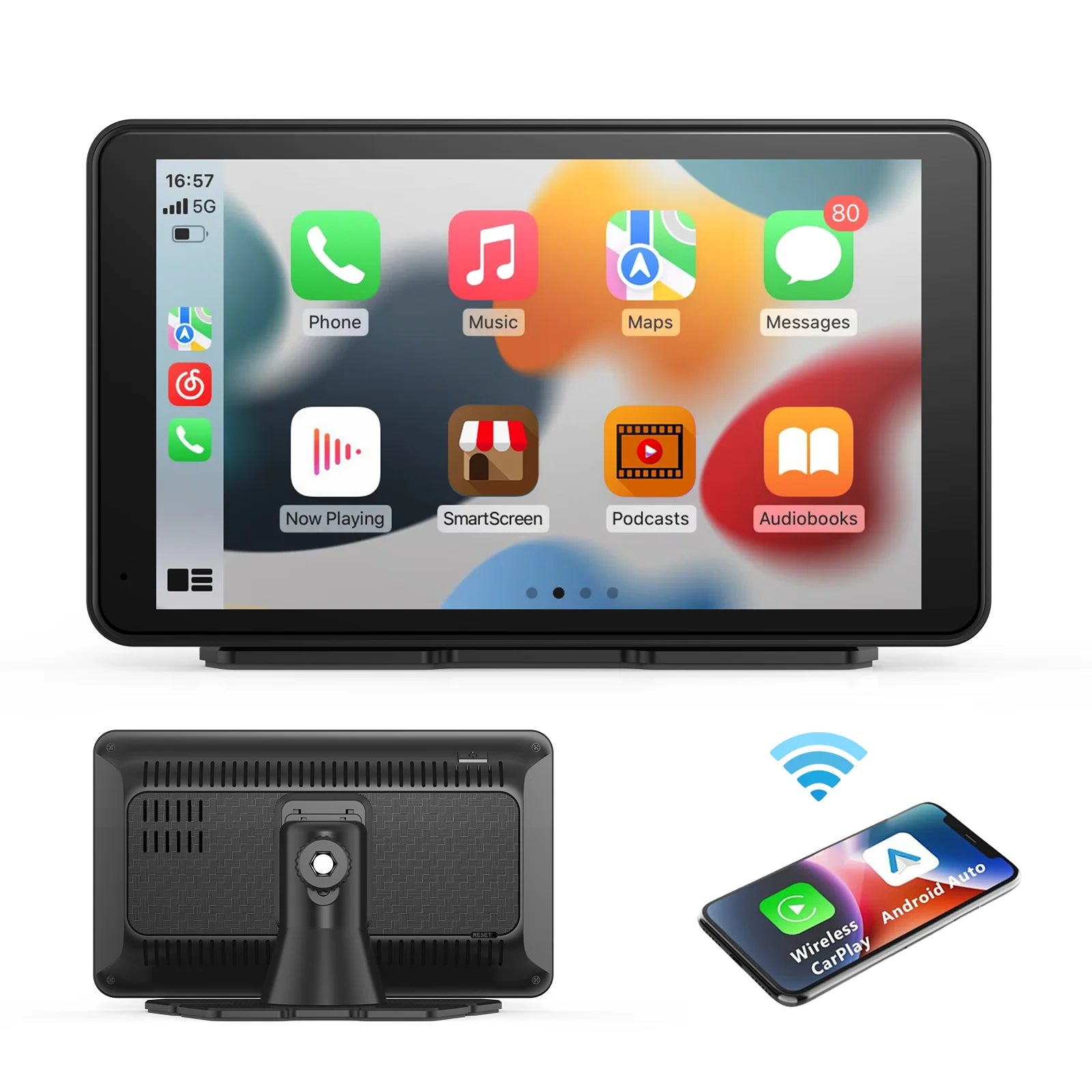 Portable Wireless CarPlay & Android Auto Screen