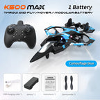 K500 MAX RC Plane Fighter 2.4G Remote Control Stunt Glider 360 ° Rolling Flight Flying EPP Foam Airplane with LED Toys for Kids