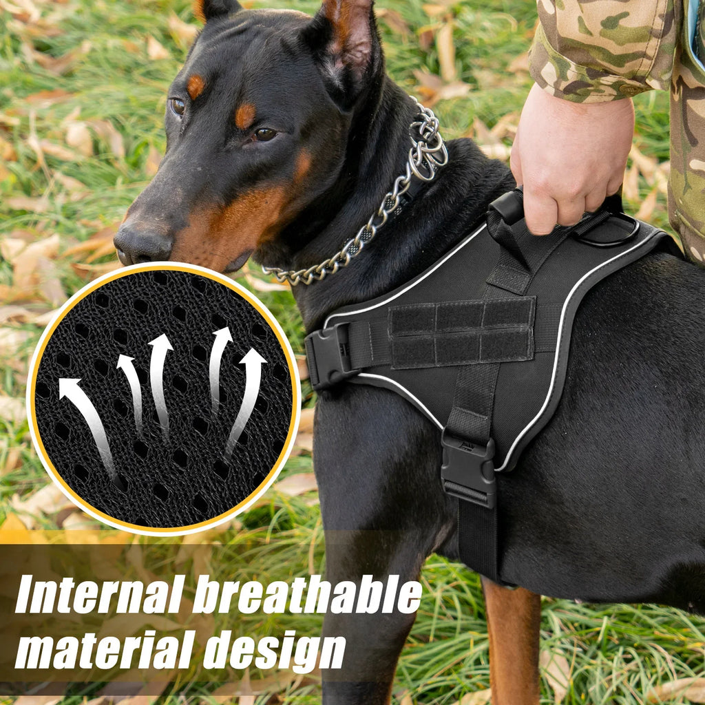 NONECN Tactical Military Vest For Large Dogs Training Harness