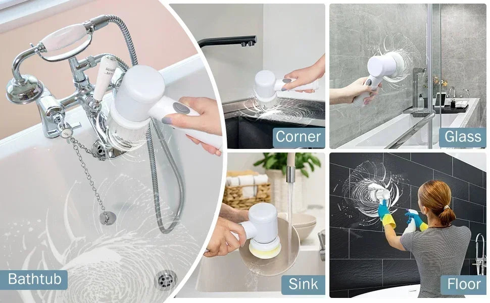 Household electric cleaning brushes, cleaning brushes for kitchen and bathroom